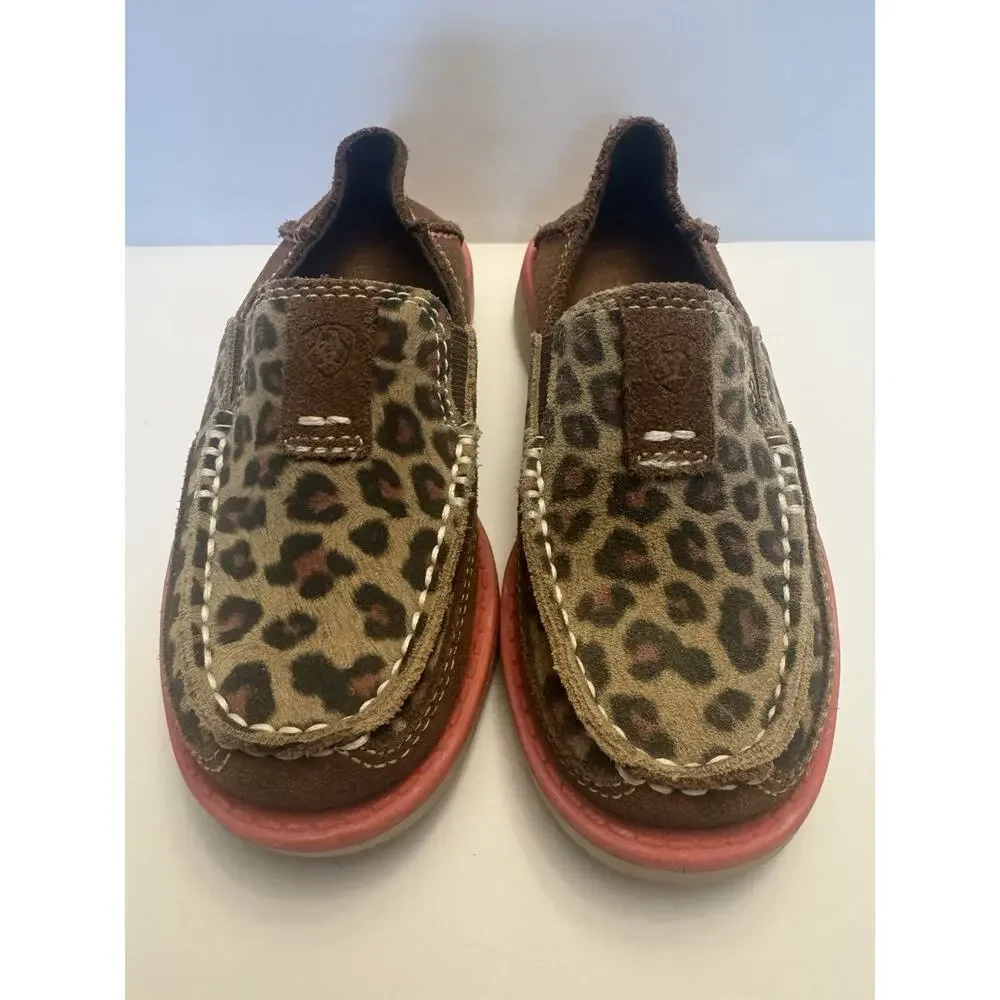 Ariat Kids Size 9 Leopard Print Cruiser Slip On Loafers Brown Pink Shoes